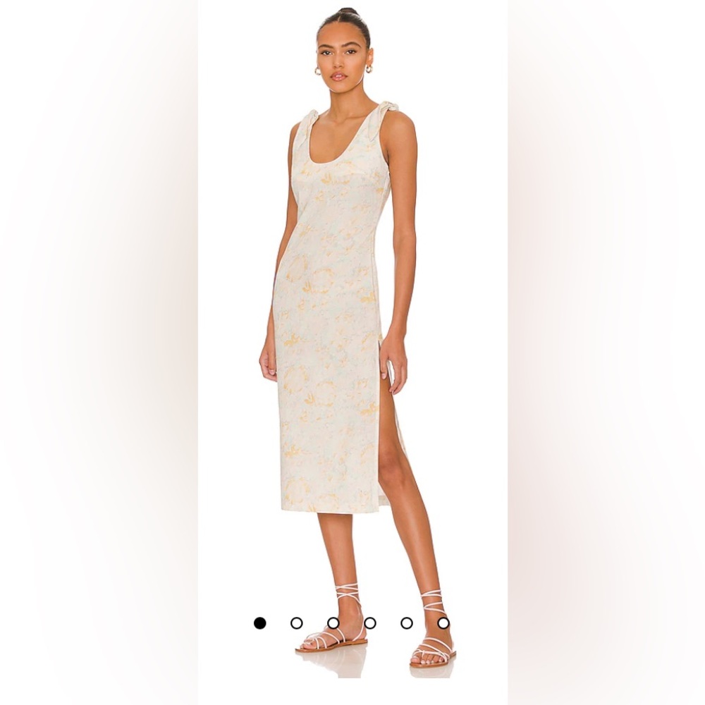 ANNA NATA | Floral Scoop Neck Midi Dress with Slit